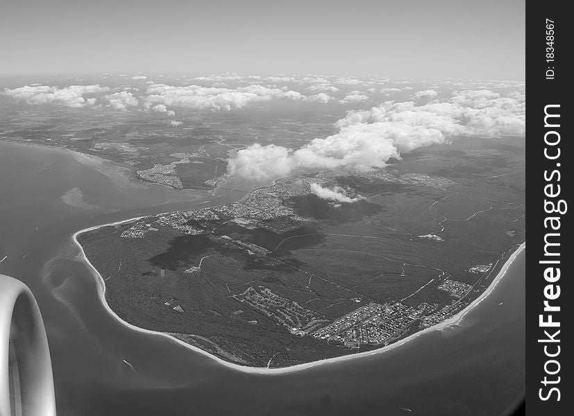 Aerial view of Australian Coastline, Queensland