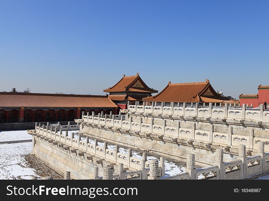 Palace after a light snow in the Forbidden City