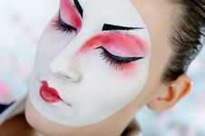 Japan Geisha Woman With Creative Make-up Royalty Free Stock Photo Japan Geisha Woman With Creative Make-up Royalty Free Stock Photo