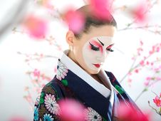 Japan Geisha Woman With Creative Make-up Stock Photo Japan Geisha Woman With Creative Make-up Stock Photo
