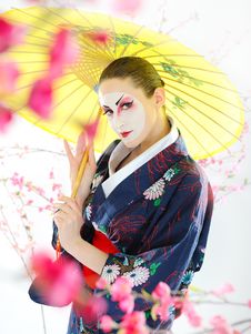 Japan Geisha Woman With Creative Make-up Stock Image Japan Geisha Woman With Creative Make-up Stock Image
