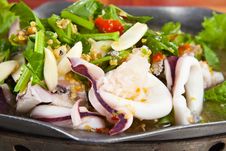 Boiled Squid With Lemon Royalty Free Stock Photography Boiled Squid With Lemon Royalty Free Stock Photography