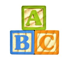 ABC In Wooden Block Letters Stock Image