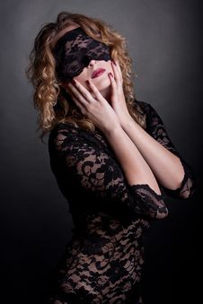 Beautiful Woman With Lace Mask Royalty Free Stock Photography Beautiful Woman With Lace Mask Royalty Free Stock Photography
