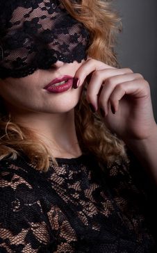 Beautiful Woman With Lace Mask Stock Photography Beautiful Woman With Lace Mask Stock Photography