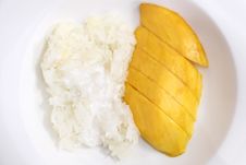 Sticky Rice With Mango, Thai Food Royalty Free Stock Image