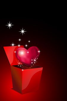 Heart In Gift Pack Royalty Free Stock Photo