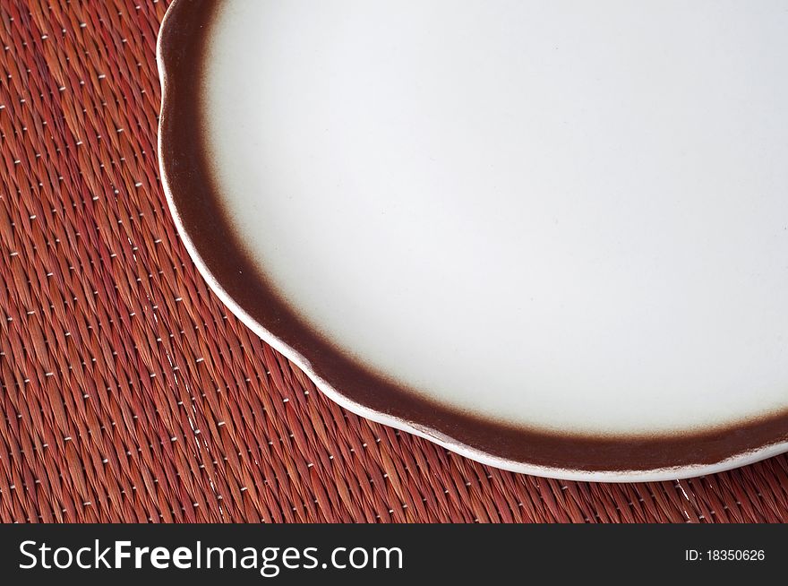 Empty Place Setting with Brown Neutral Colors.