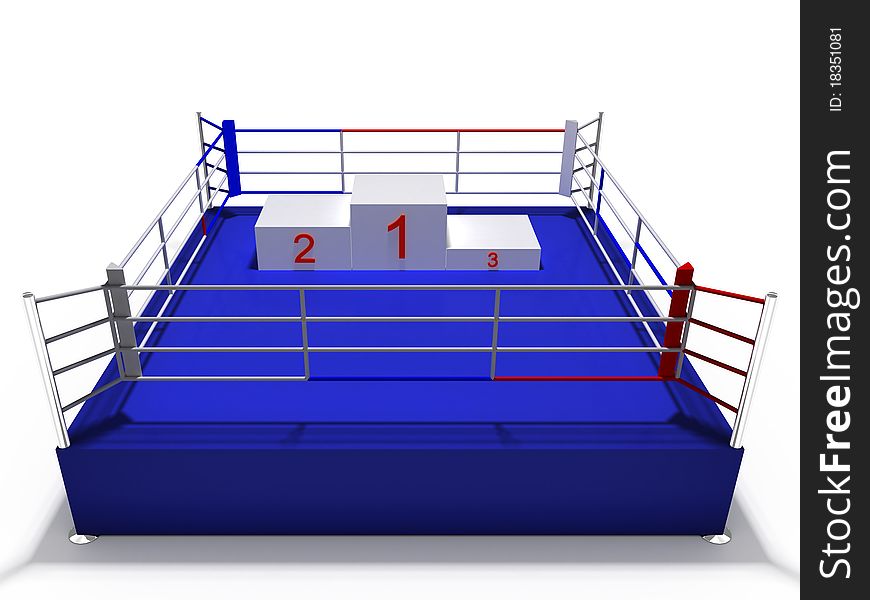 A boxing ring on a white background