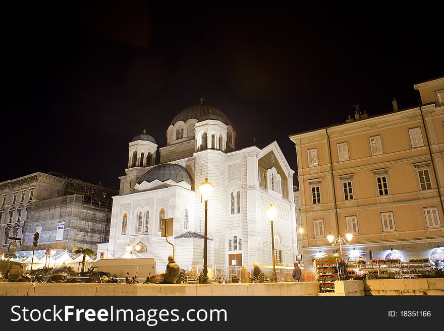 Serbian Orthodox temple of the Holy Trinity and St Spiridon. Trieste. Serbian Orthodox temple of the Holy Trinity and St Spiridon. Trieste