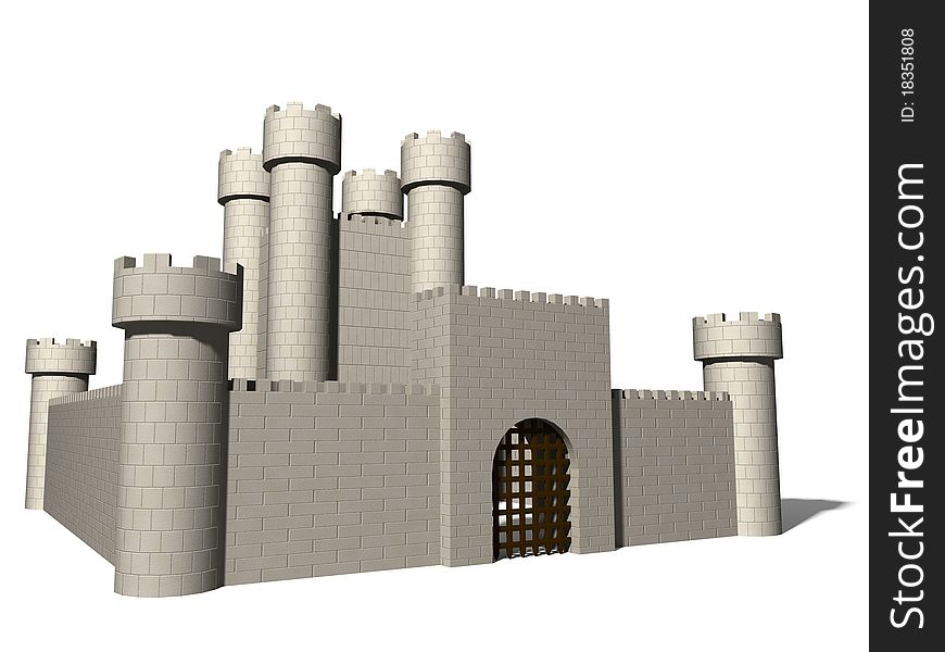 Castle on a white background