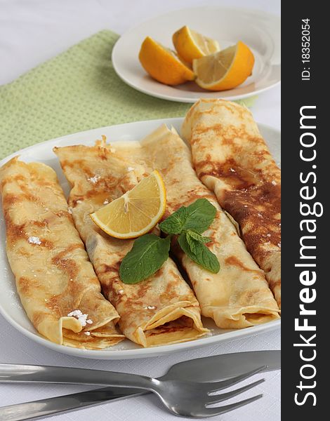 Sugar And Lemon Pancakes