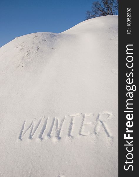 Winter word picture on snow. Winter word picture on snow