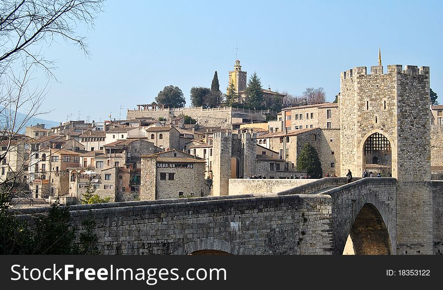 Old Spanish town, the former fortress.Besalu. Old Spanish town, the former fortress.Besalu.