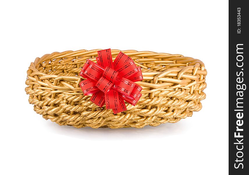 Wattled Basket With A Red Bow