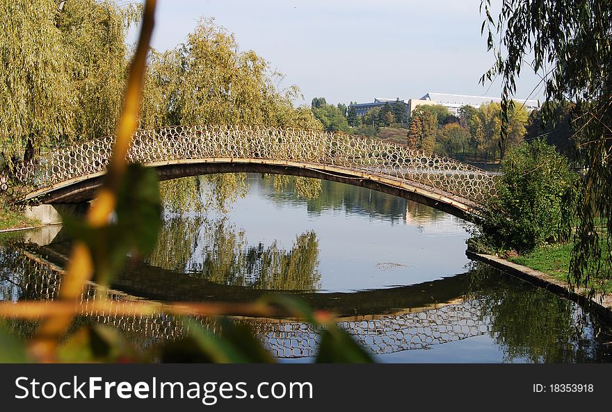 Footbridge over a pond