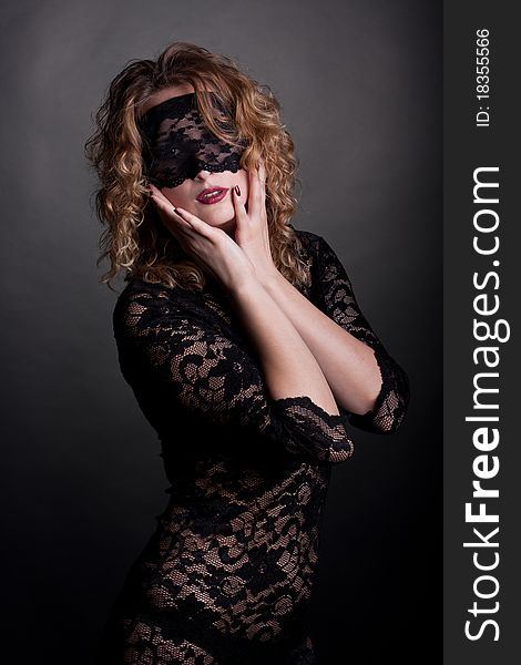 Beautiful Woman With Lace Mask