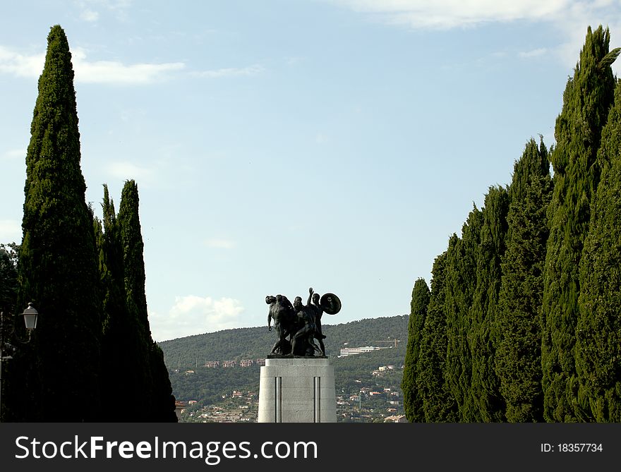 War memorial in St. Giusto hill, Trieste - Italy