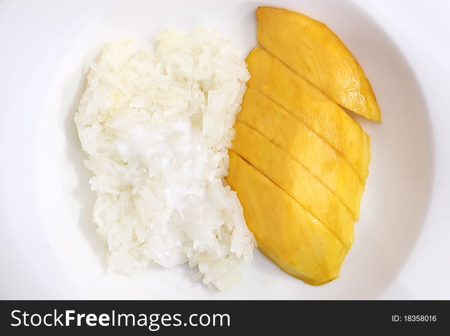 Sticky rice with mango, Thai local food. Sticky rice with mango, Thai local food