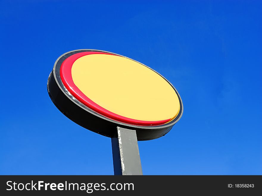 A blank plate isolated on a sky  background. A blank plate isolated on a sky  background