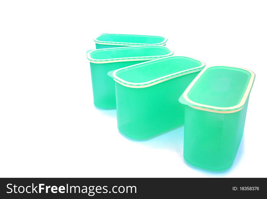 Plastic food storage container isolated on white background. Plastic food storage container isolated on white background.