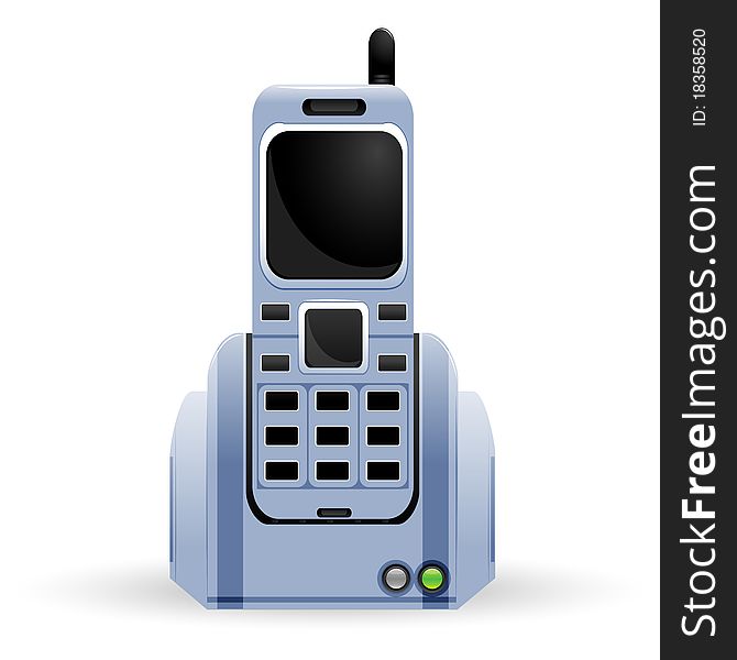 Illustration of mobile phone on white background