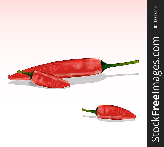 Illustration of chilli on abstract background
