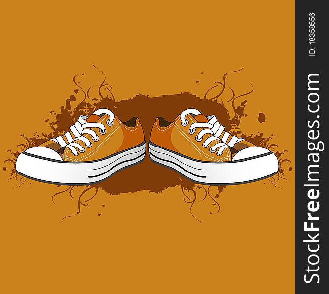 Illustration of men shoes on abstract background