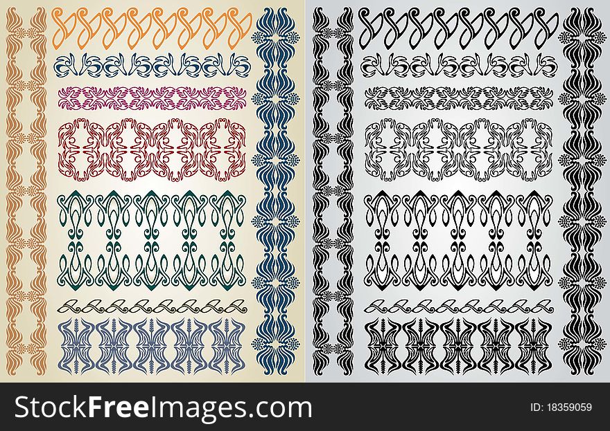 There is art nouveau pattern collection