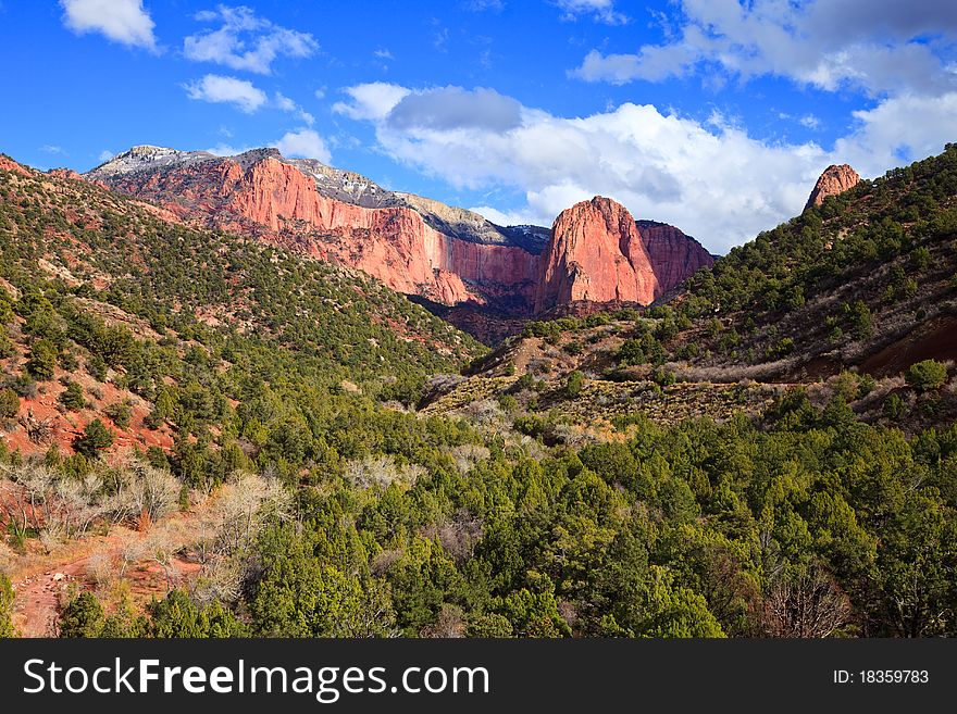 Beautiful view of Kolob Finger Canyons at Zion Canyon National Park, Utah. Beautiful view of Kolob Finger Canyons at Zion Canyon National Park, Utah.