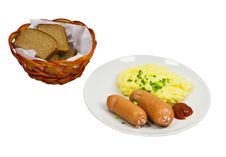 Sausages With Mashed Potatoes Royalty Free Stock Photo Sausages With Mashed Potatoes Royalty Free Stock Photo