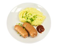 Sausages With Mashed Potatoes Royalty Free Stock Photos Sausages With Mashed Potatoes Royalty Free Stock Photos