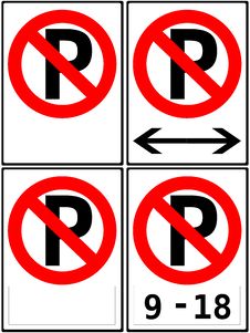 No Parking/Parking Restriction Signs Stock Image No Parking/Parking Restriction Signs Stock Image
