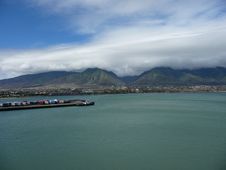 Clouds Over Mountains At Dockyard Royalty Free Stock Images Clouds Over Mountains At Dockyard Royalty Free Stock Images