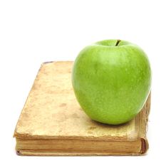 Old Book With Apple Stock Image Old Book With Apple Stock Image