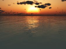 Sunset Over The Ocean Royalty Free Stock Images
