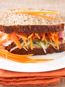 Tasty Beef Sandwich On Wholewheat Bread Stock Photography Tasty Beef Sandwich On Wholewheat Bread Stock Photography