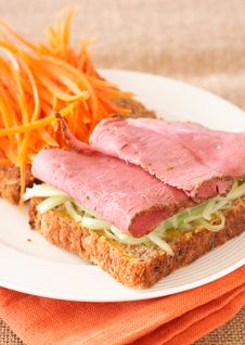 Tasty Beef Sandwich On Wholewheat Bread Stock Images Tasty Beef Sandwich On Wholewheat Bread Stock Images