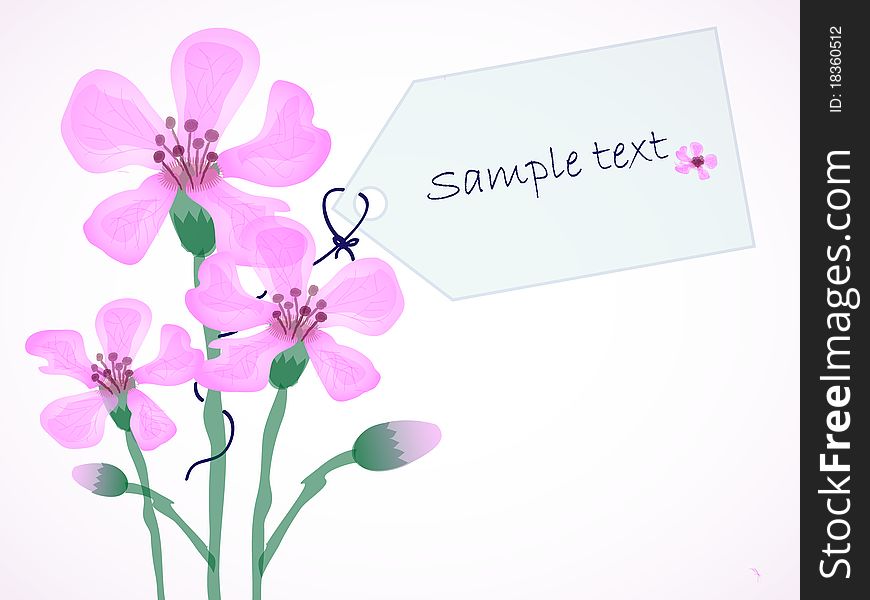 Illustration Flower with Card - paste your text. Illustration Flower with Card - paste your text