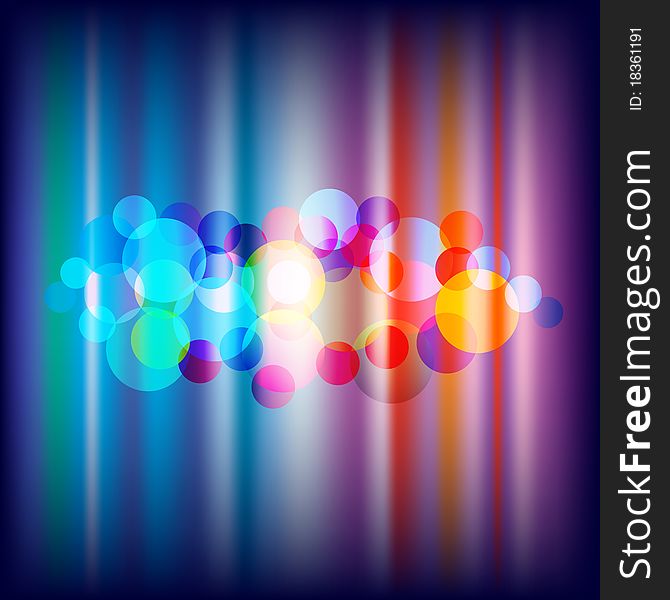 Abstract colorful background with color circles on black