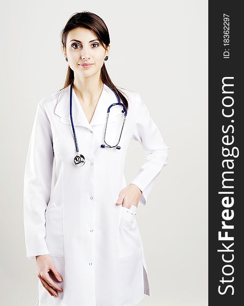 An image of young doctor with stethoscope. An image of young doctor with stethoscope