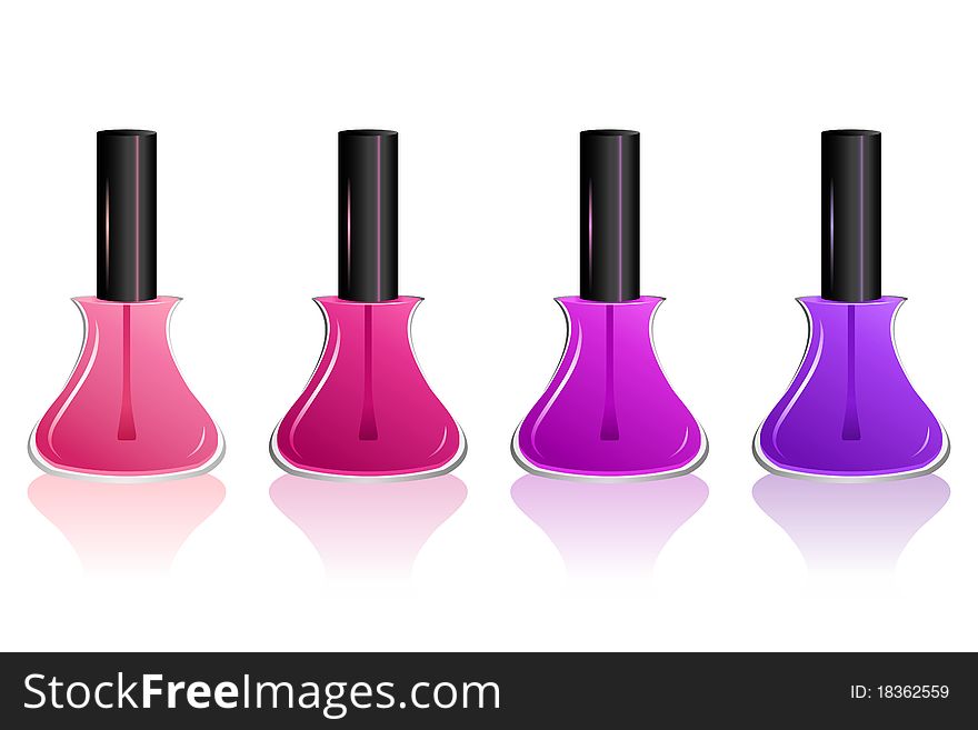 Illustration of nail polish on white background