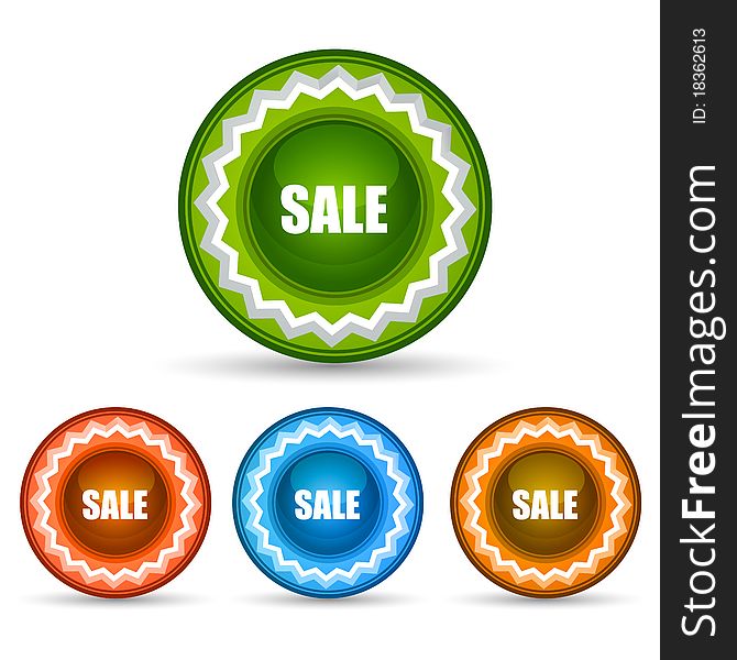 Illustration of sale tags on white background