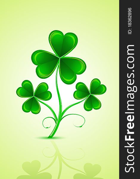 Illustration of clover leaf plant of saint patrick's day