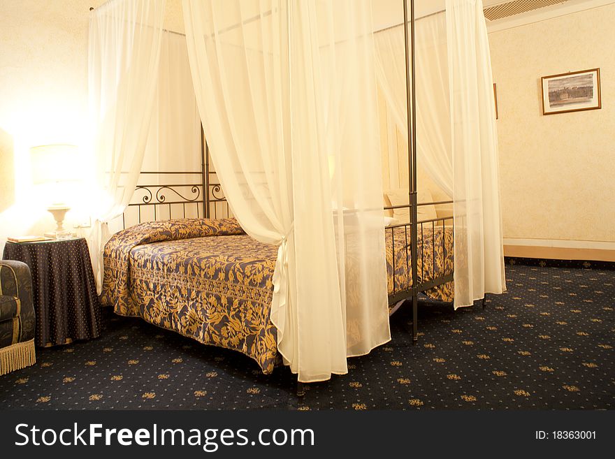 Bed in an albergue room