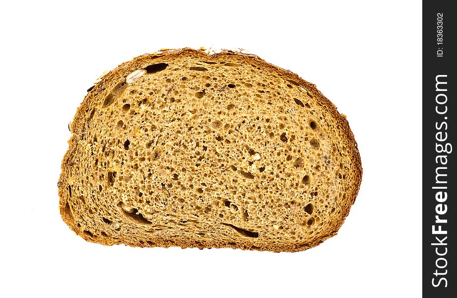 Bread loaf against a white background