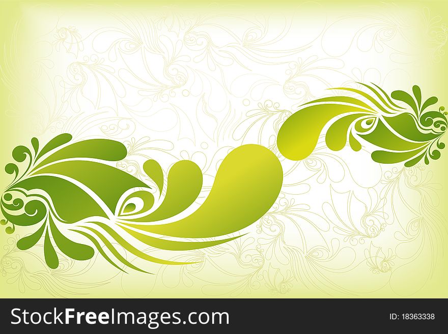 Illustration of Colorful Floral Swirls on abstract Background. Illustration of Colorful Floral Swirls on abstract Background