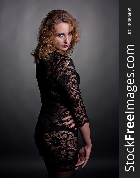 Young Gorgeous Model In A Lace Dress