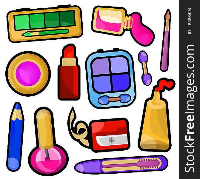 Set of make up icons vector