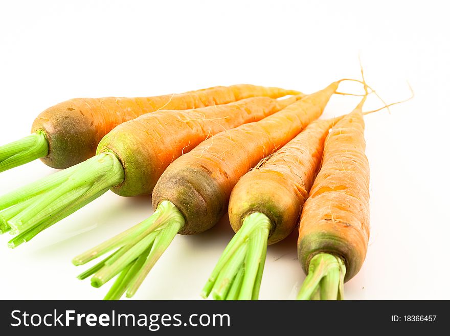 Fresh carrot isolated on white background